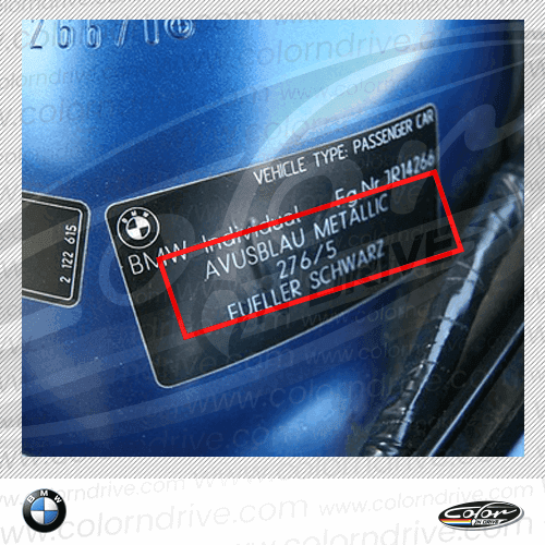 BMW-Farbcode-Etikett Beispiel 5